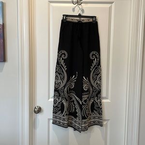 Black/cream wide leg pants